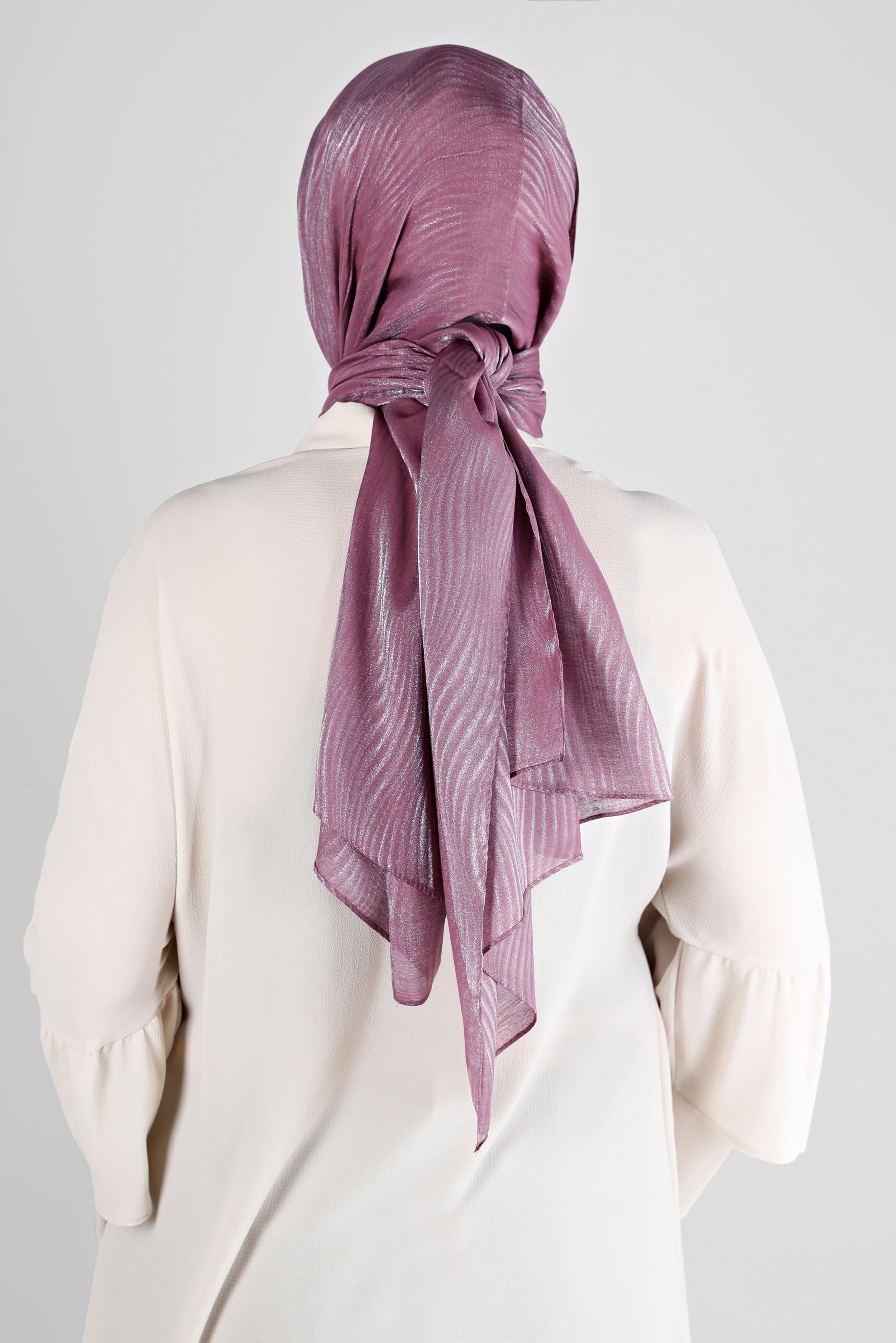 Tesettür giyim PEMBE ALVİNA DALGA DESEN ABİYE ŞAL 8225 