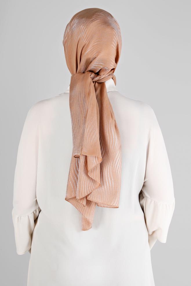 Vêtements hijab BRUN ÉCHARPE À PAILLETTES ALVİNA 8225 - ALVİNA