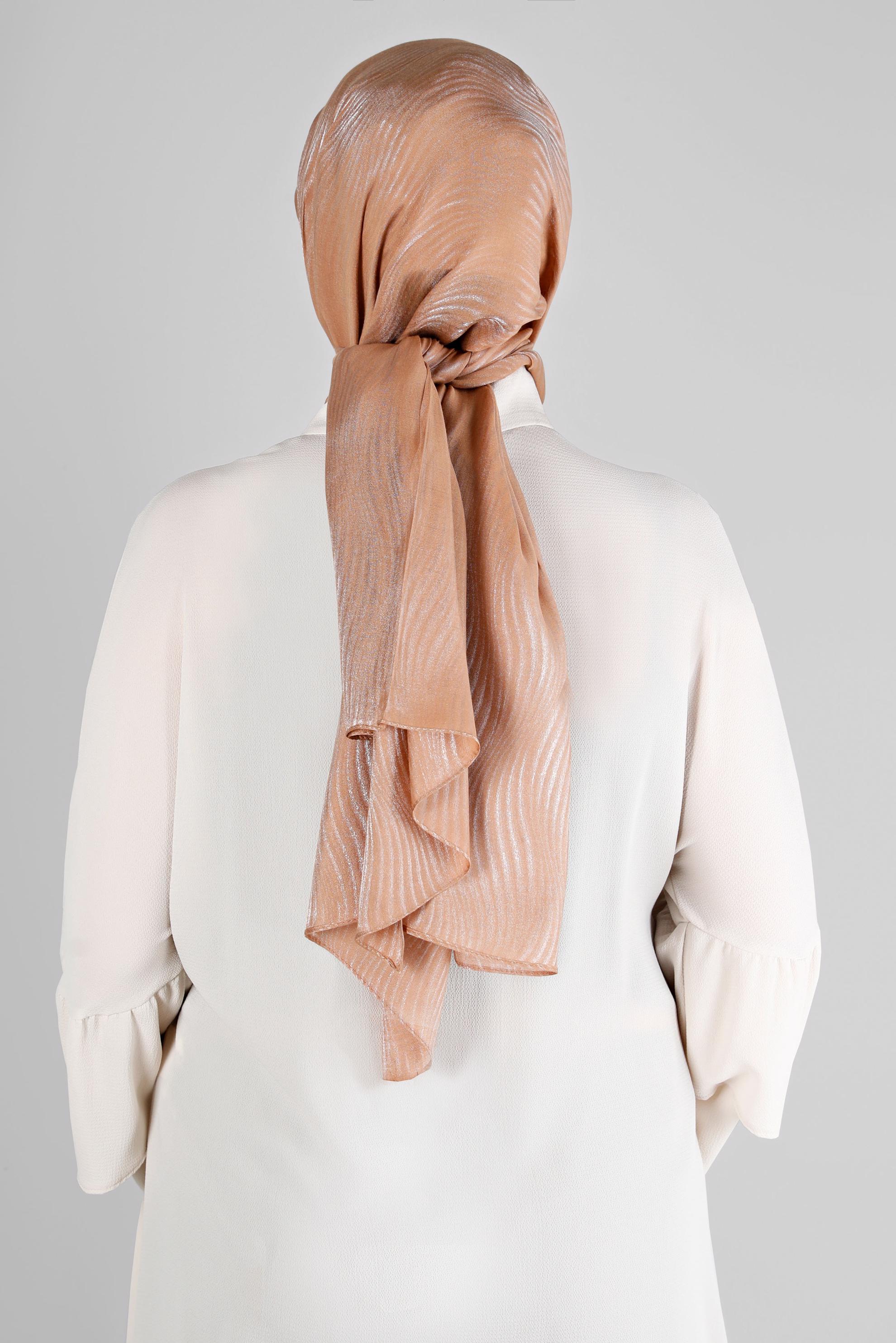 Vêtements hijab BRUN ÉCHARPE À PAILLETTES ALVİNA 8225