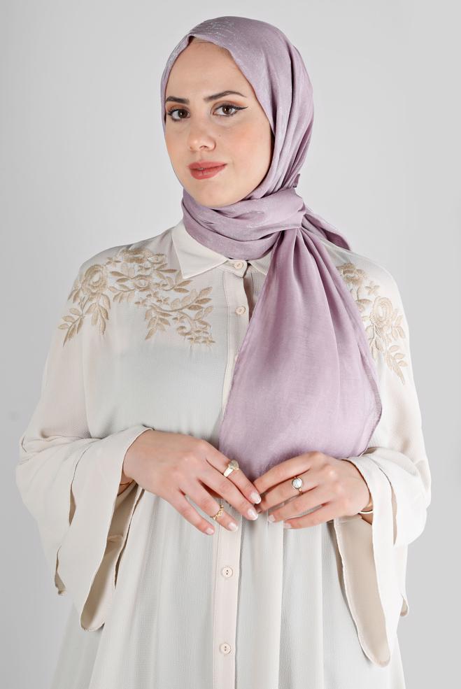 Hijab clothing PURPLE ALVINA LEOPARD PATTERN EVENING SHAWL 8226 - ALVİNA