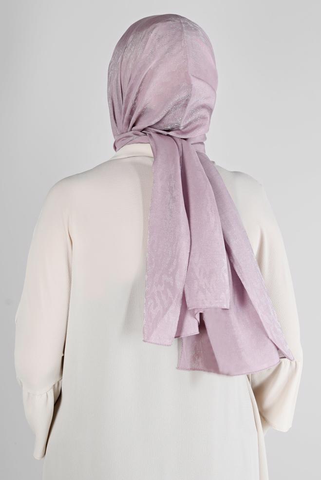 Hijab clothing PURPLE ALVINA LEOPARD PATTERN EVENING SHAWL 8226 - ALVİNA