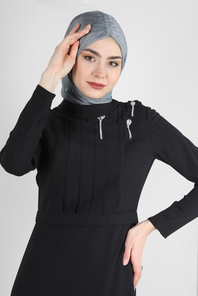 Hijab-Kleidung SILBER ALVİNA LEOPAR DESEN ABİYE ŞAL 8226  - ALVİNA