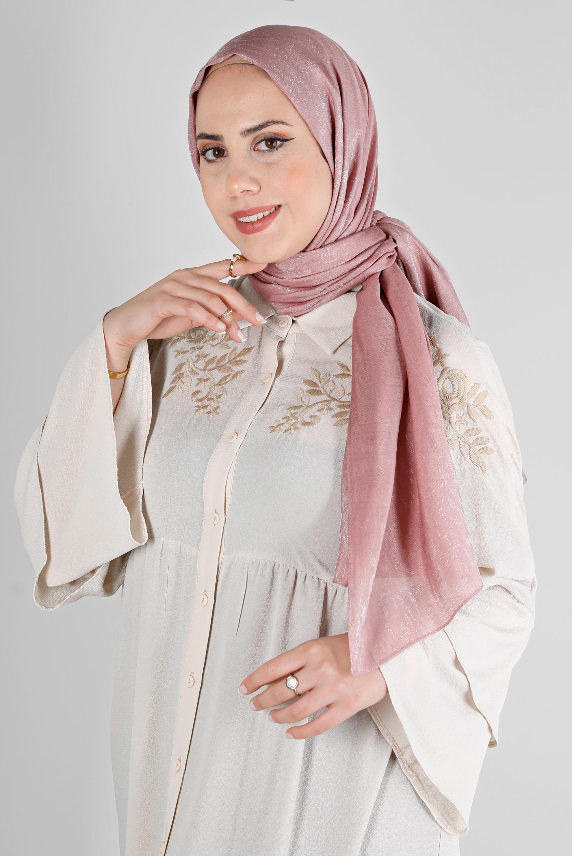 Vêtements hijab POUDRE CHÂLE DE SOIRÉE MOTIF LÉOPARD ALVINA 8226