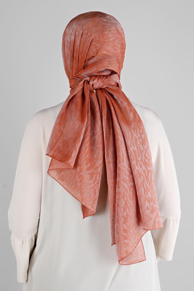 Vêtements hijab TABA CHÂLE DE SOIRÉE MOTIF LÉOPARD ALVINA 8226 - ALVİNA