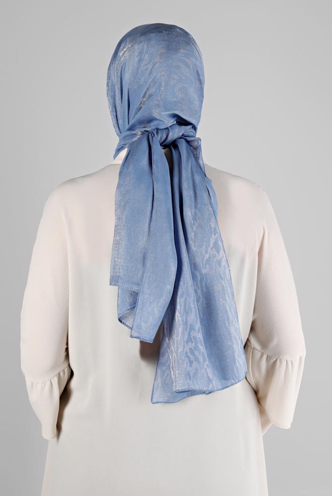 Vêtements hijab BLEU MARINE CHÂLE DE SOIRÉE MOTIF LÉOPARD ALVINA 8226 - ALVİNA