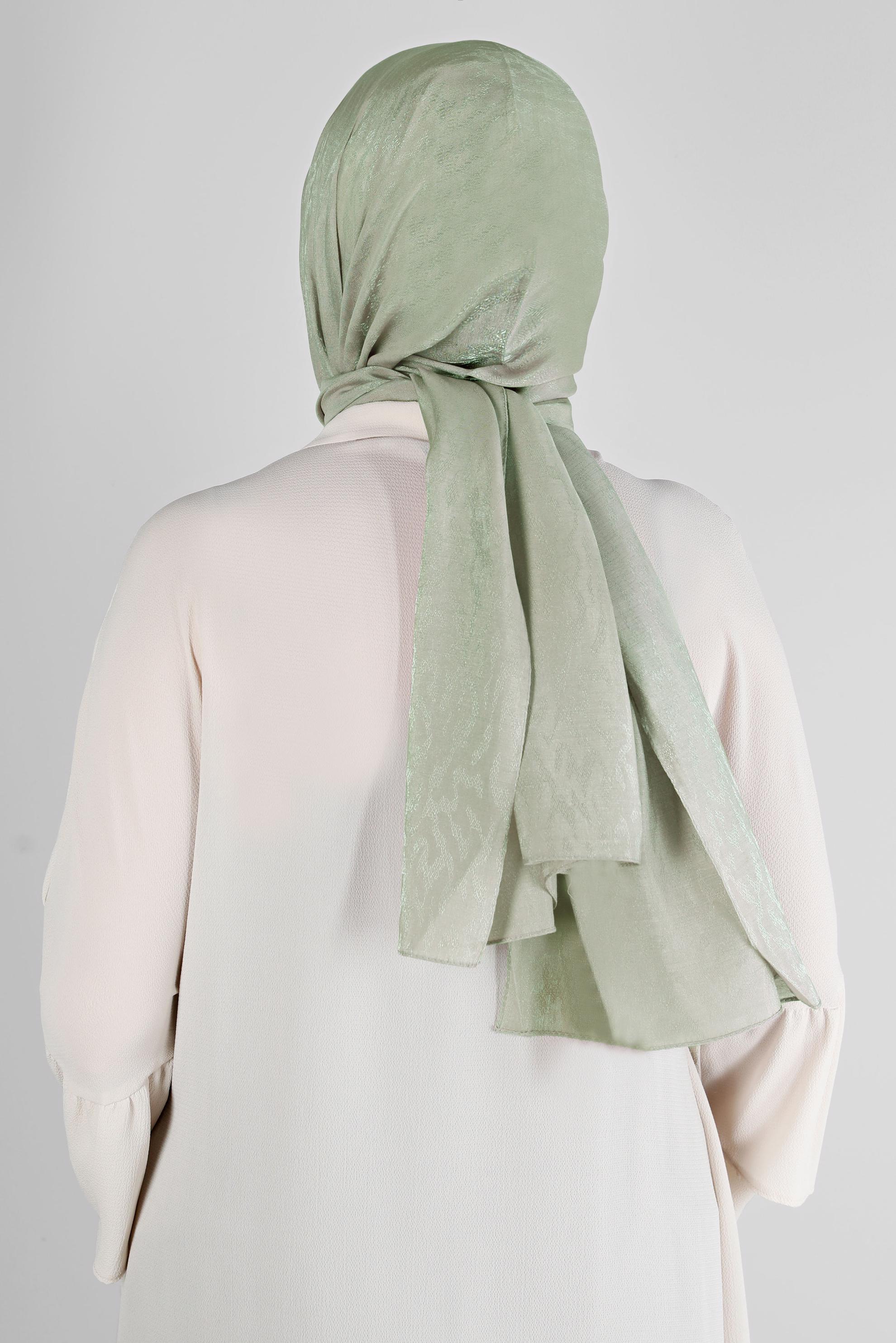 Tesettür giyim YEŞİL ALVİNA LEOPAR DESEN ABİYE ŞAL 8226 