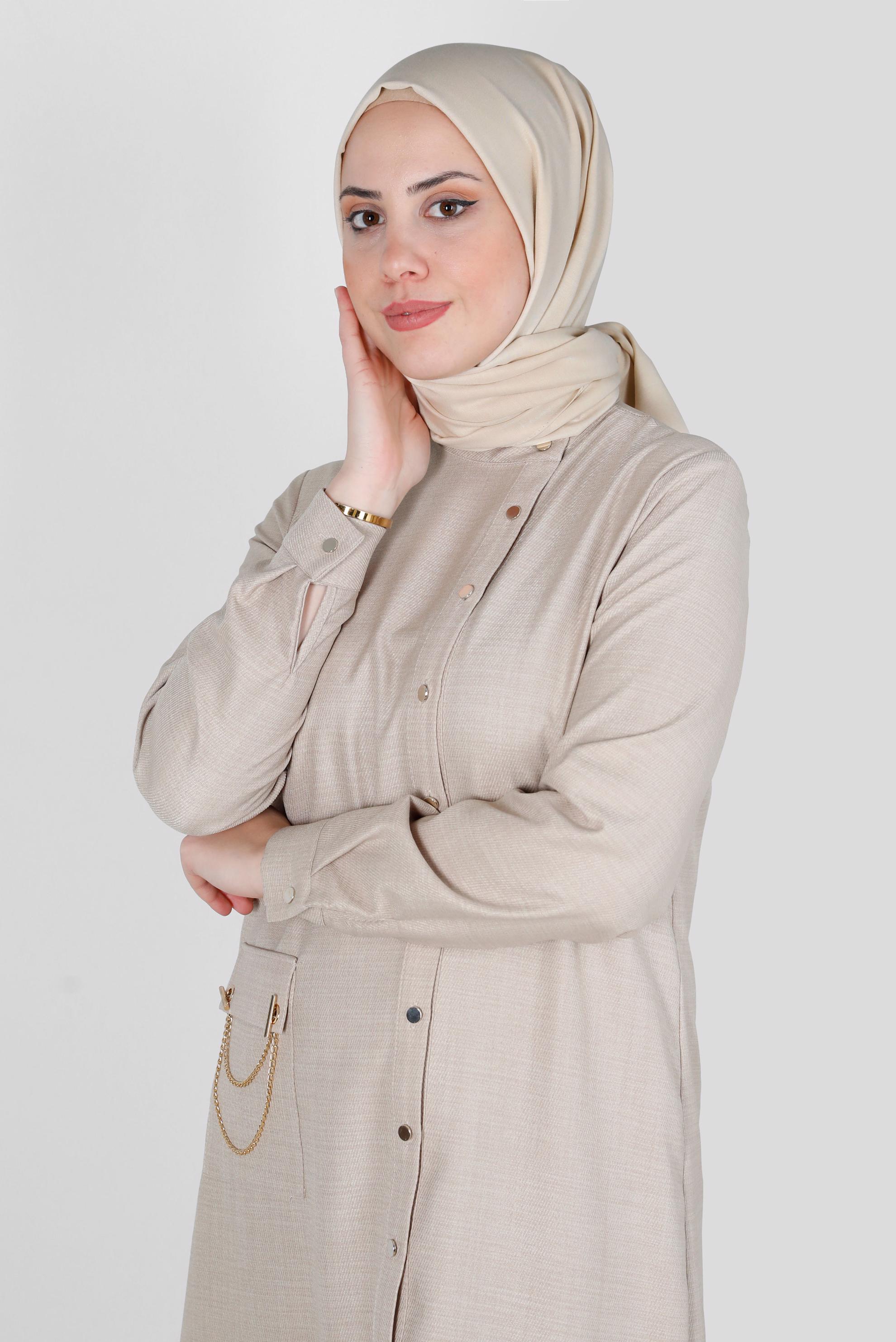 Tesettür giyim BEJ ALVİNA SOFT ŞAL 8234