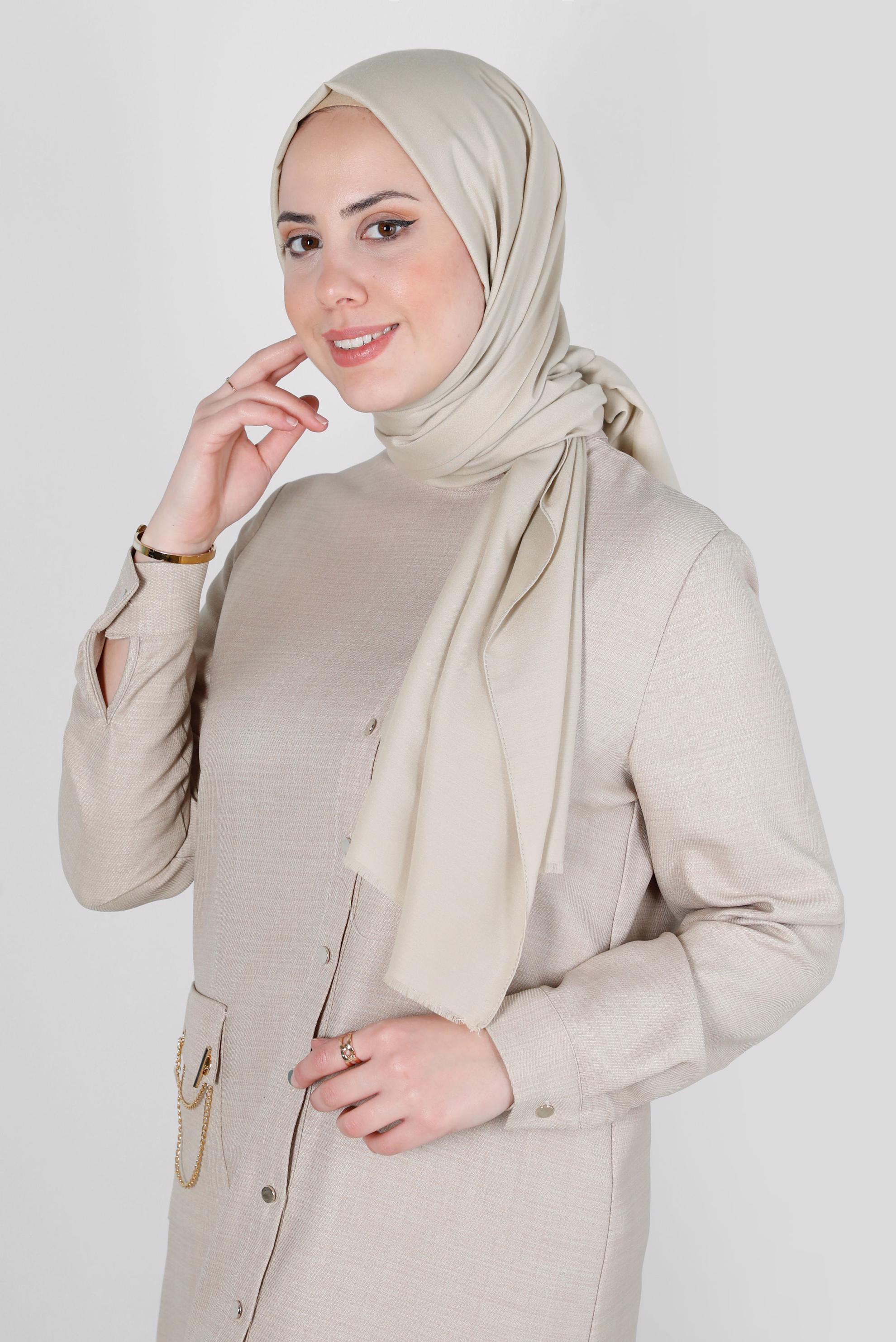 Tesettür giyim BEJ ALVİNA SOFT ŞAL 8234