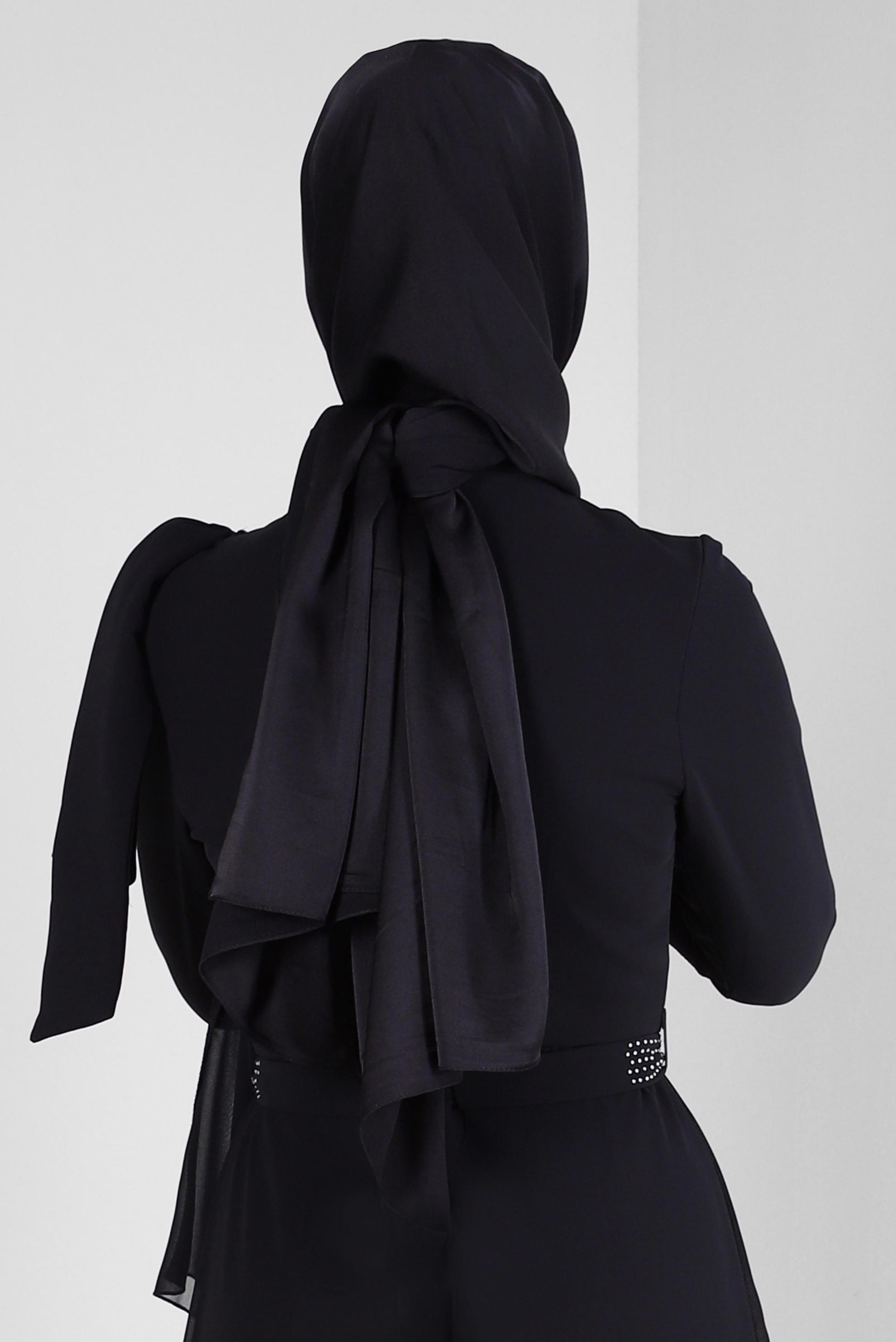 Tesettür giyim SİYAH ALVİNA DÜZ ŞAL 8235