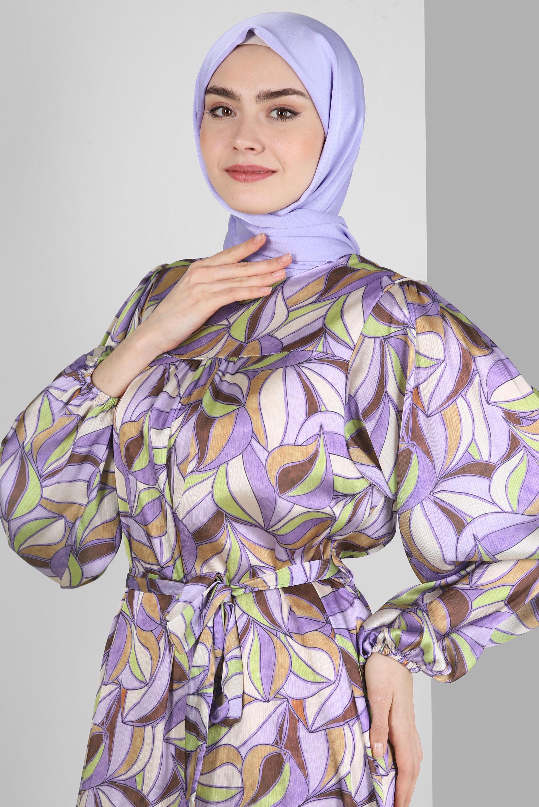 Tesettür giyim MOR ALVİNA DÜZ ŞAL 8235