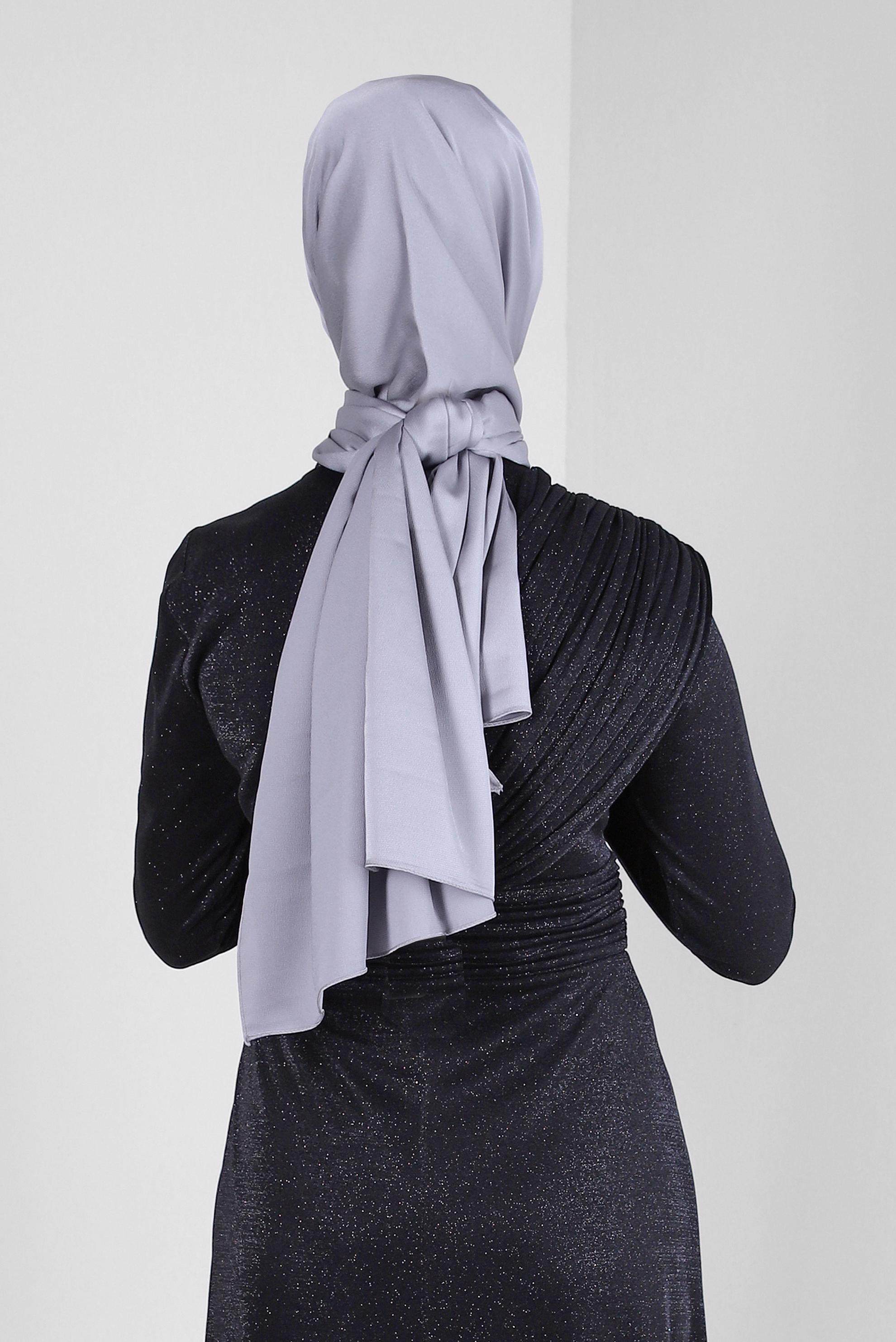 Tesettür giyim GRİ ALVİNA DÜZ ŞAL 8235