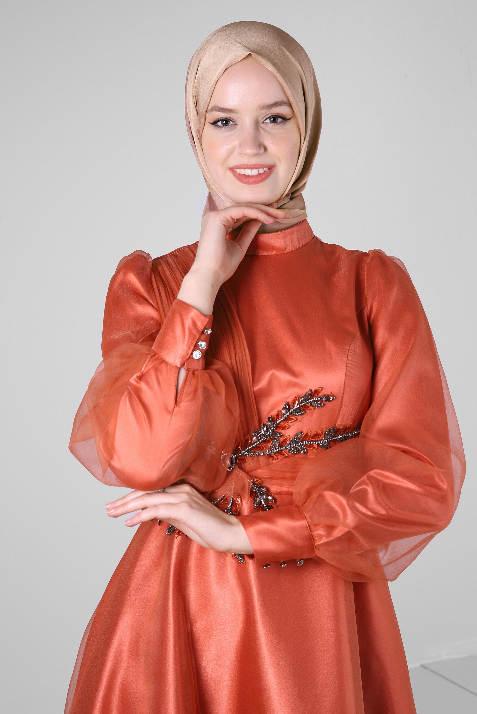 Tesettür giyim BAKIR / BRONZ ALVİNA DÜZ ŞAL 8235