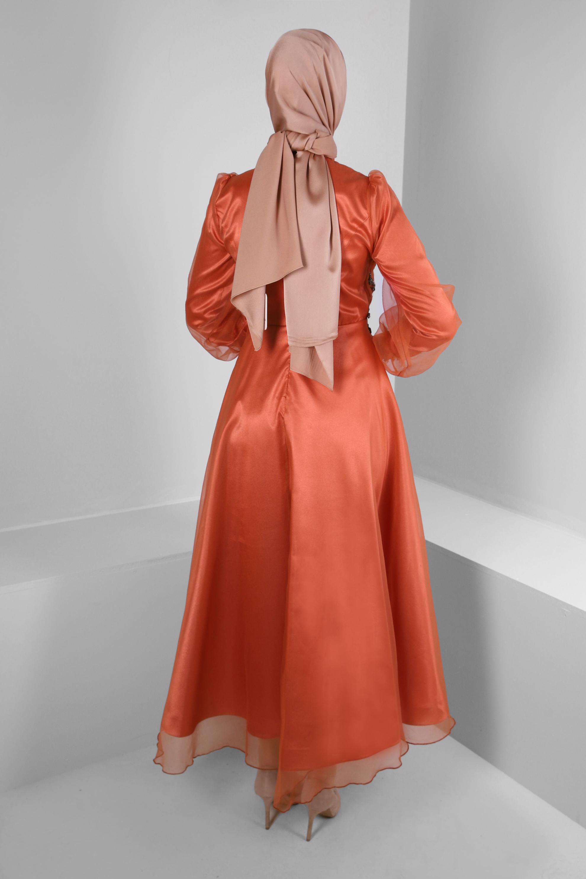 Tesettür giyim BAKIR / BRONZ ALVİNA DÜZ ŞAL 8235