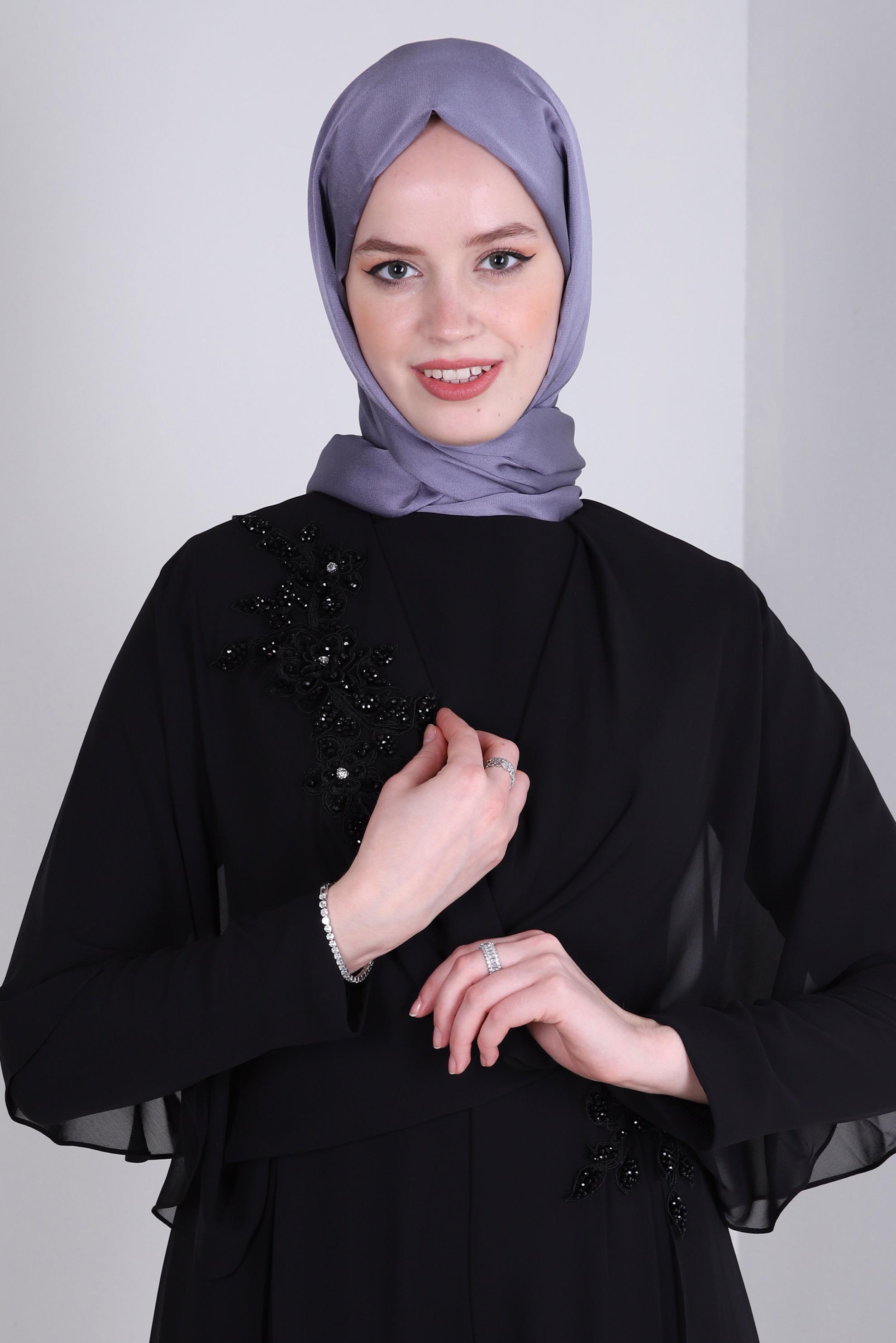Tesettür giyim GRİ ALVİNA DÜZ ŞAL 8235