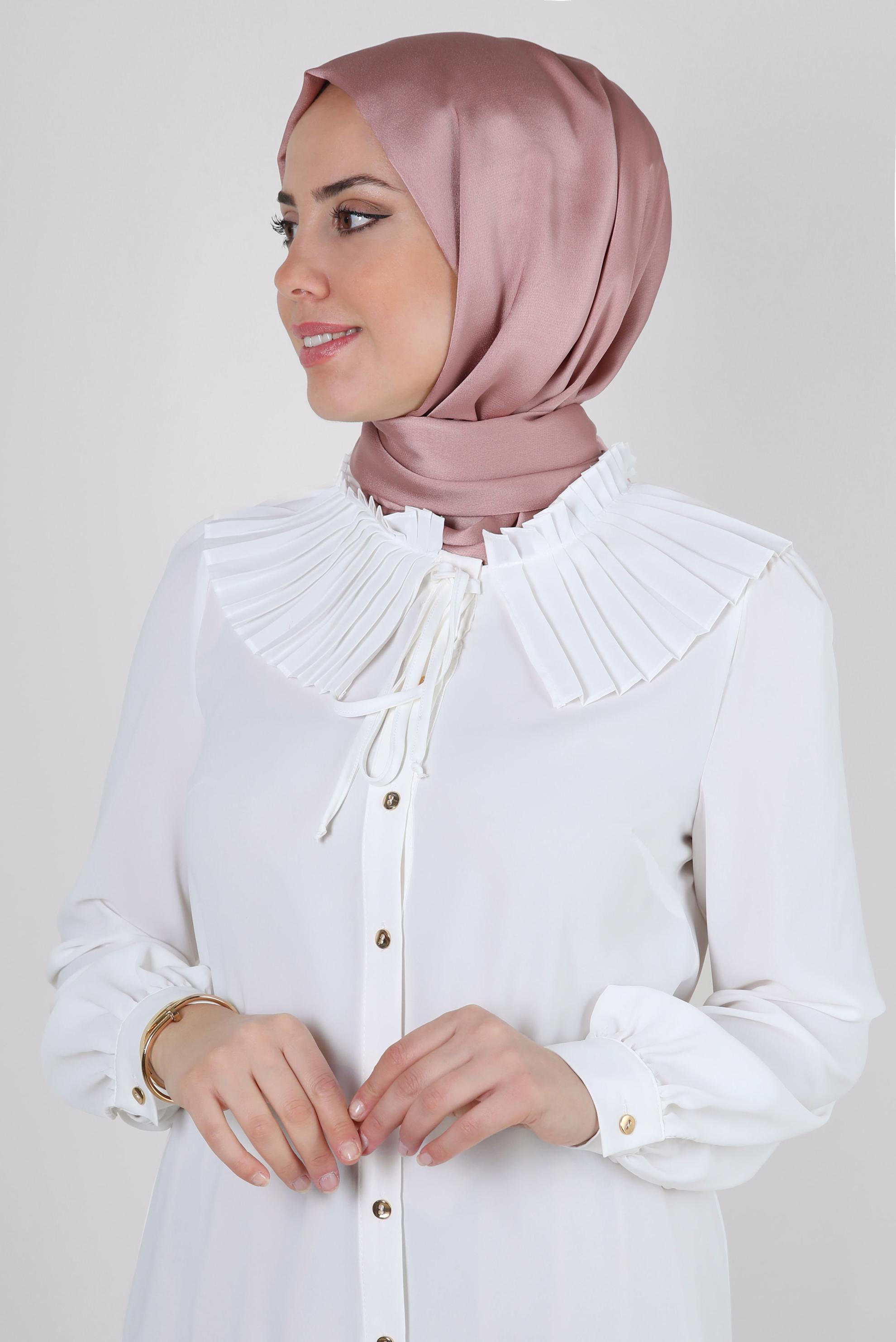 Tesettür giyim PUDRA ALVİNA DÜZ ŞAL 8235