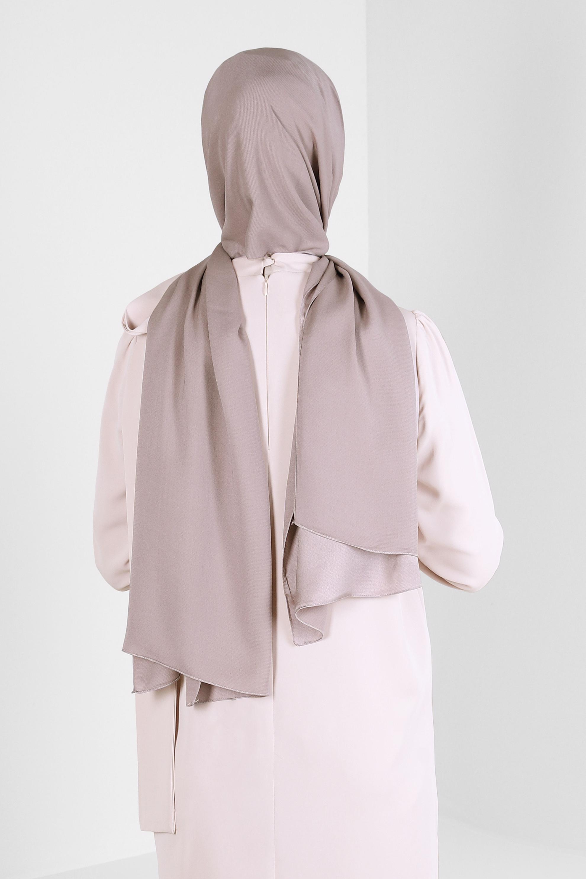 Tesettür giyim VİZON ALVİNA DÜZ ŞAL 8235