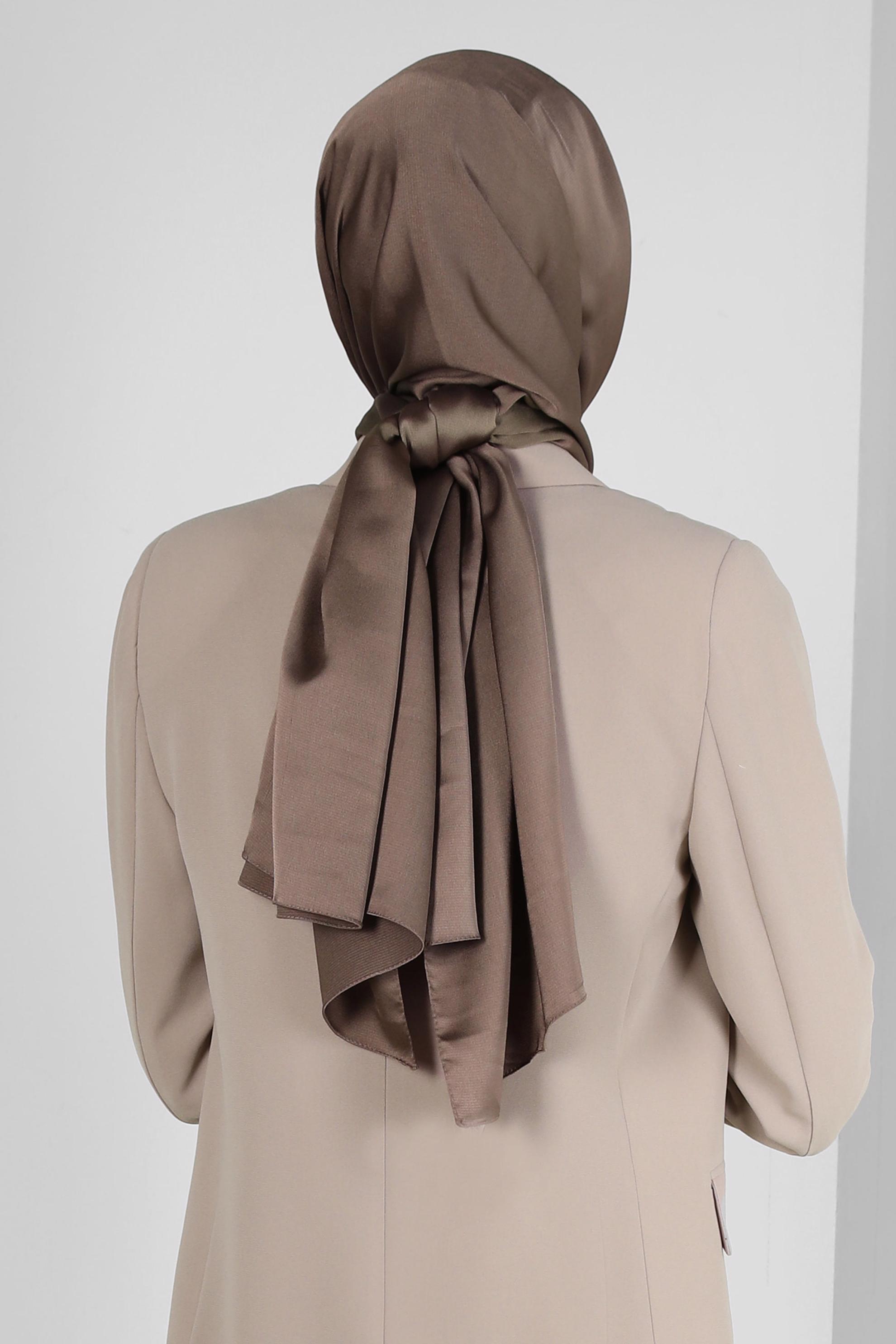 Tesettür giyim VİZON ALVİNA DÜZ ŞAL 8235