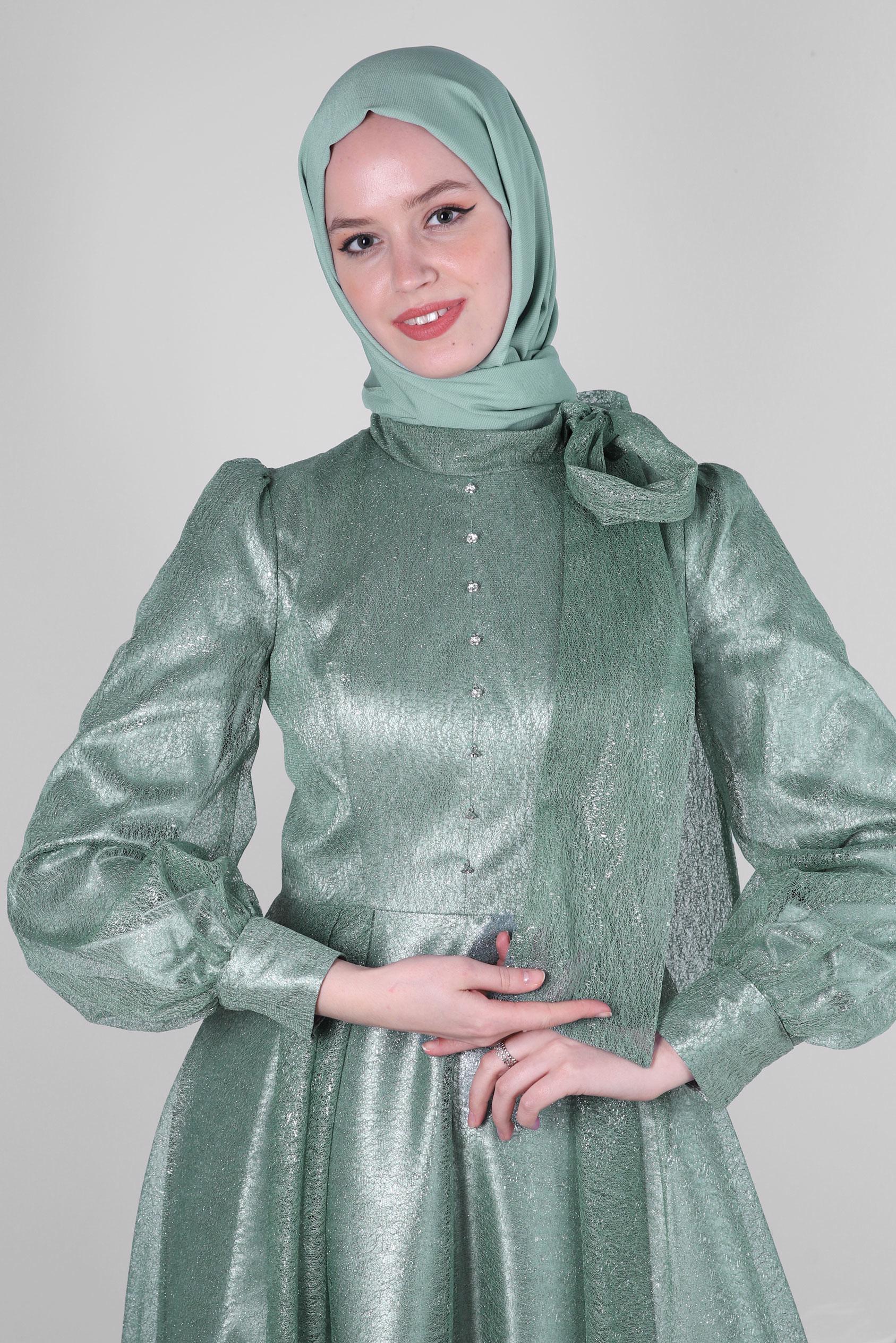 Tesettür giyim YEŞİL ALVİNA DÜZ ŞAL 8235