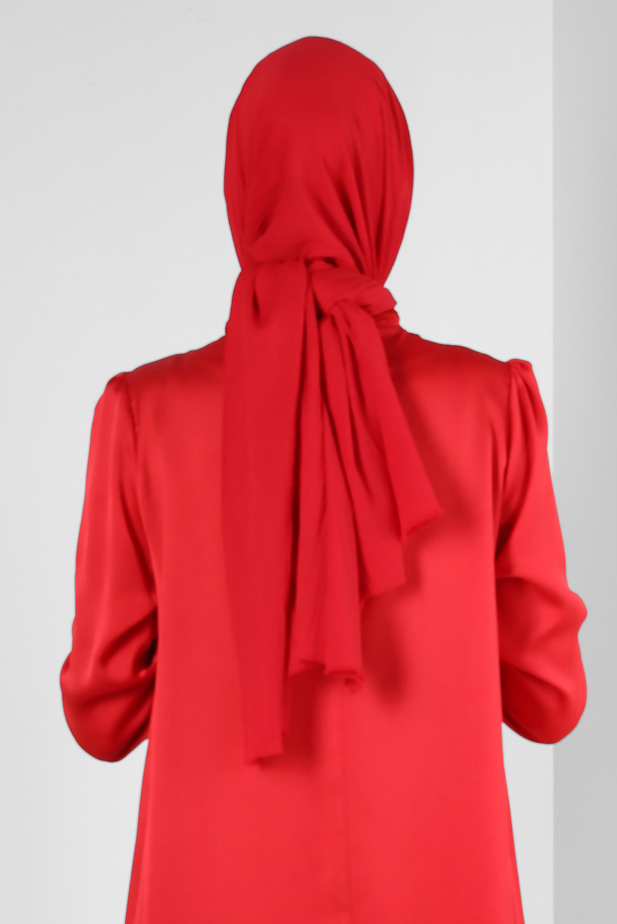 Tesettür giyim KIRMIZI ALVİNA DÜZ ŞAL 8236