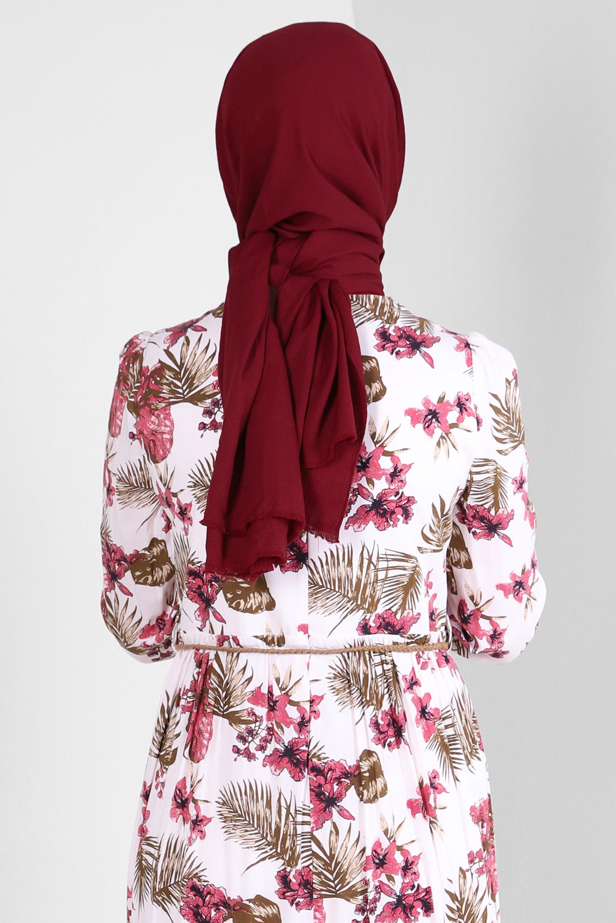 Tesettür giyim BORDO ALVİNA DÜZ ŞAL 8236