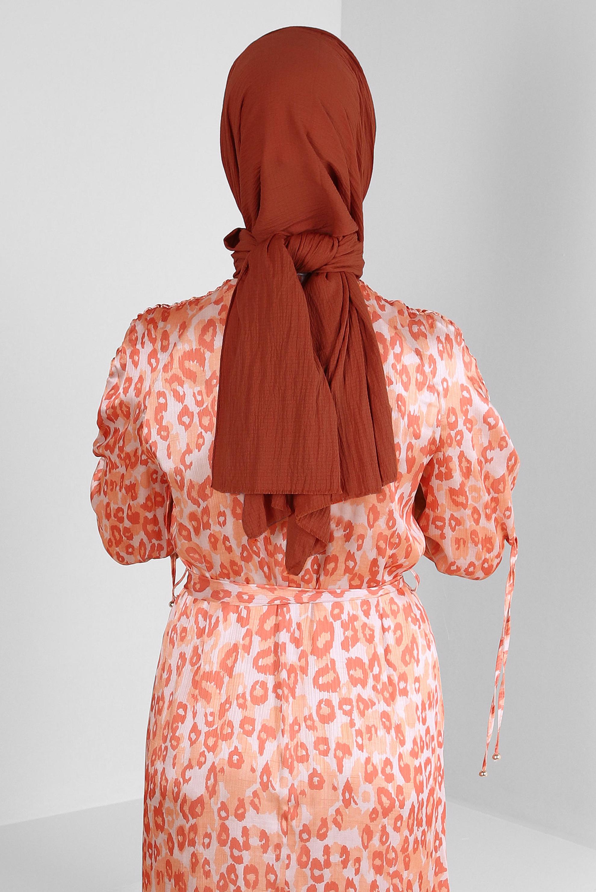 Tesettür giyim TABA ALVİNA DÜZ ŞAL 8236