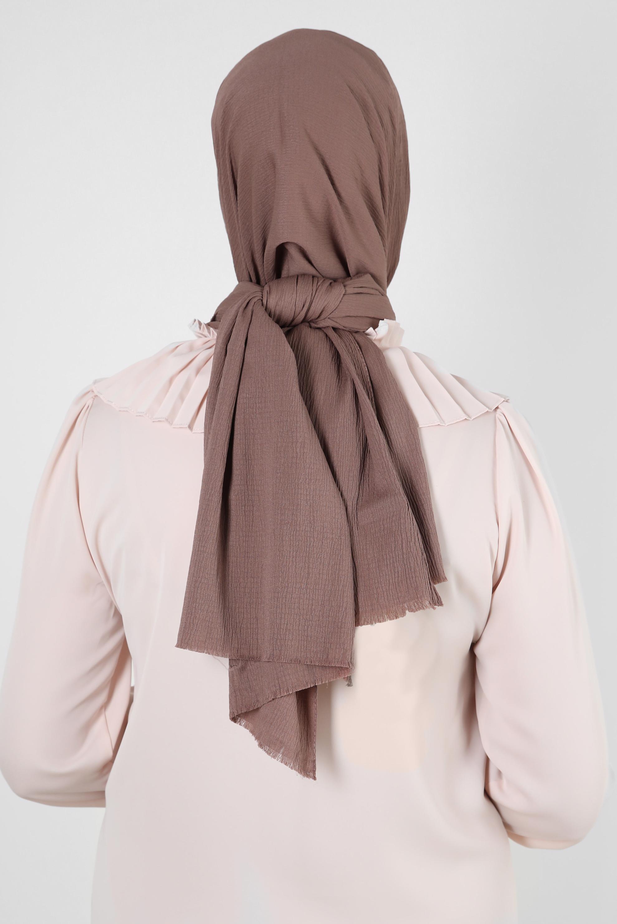 Tesettür giyim VİZON ALVİNA DÜZ ŞAL 8236