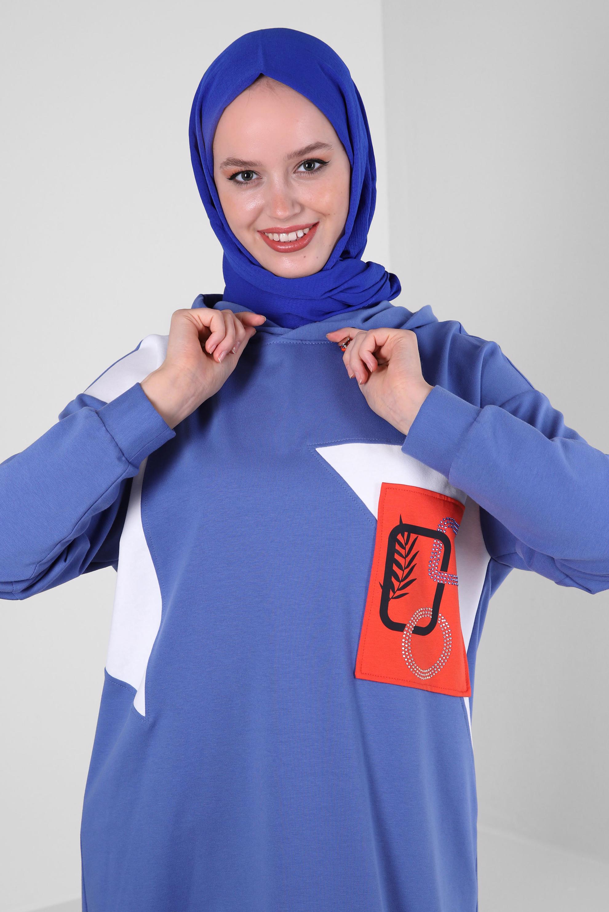 Tesettür giyim LACİVERT ALVİNA DÜZ ŞAL 8236