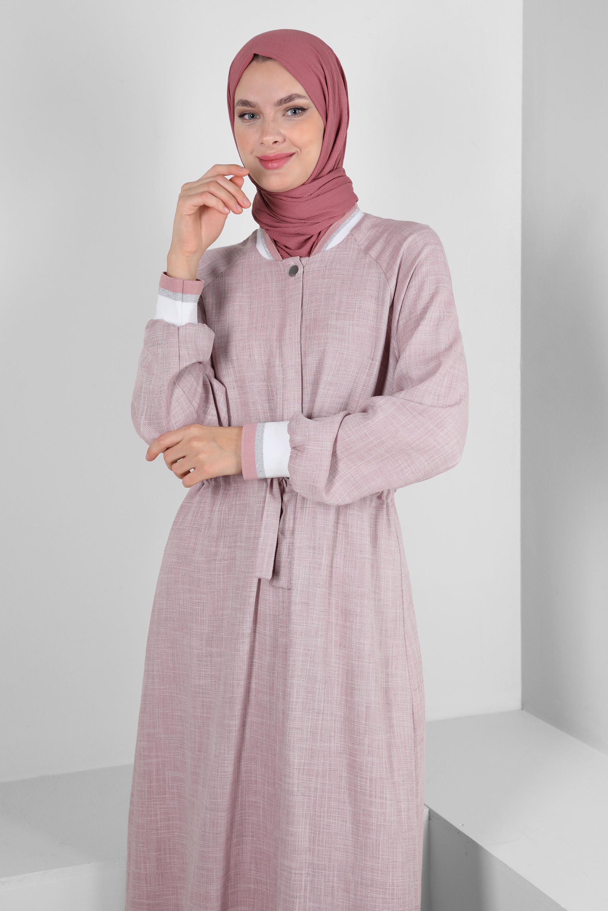 Tesettür giyim PEMBE ALVİNA DÜZ ŞAL 8236