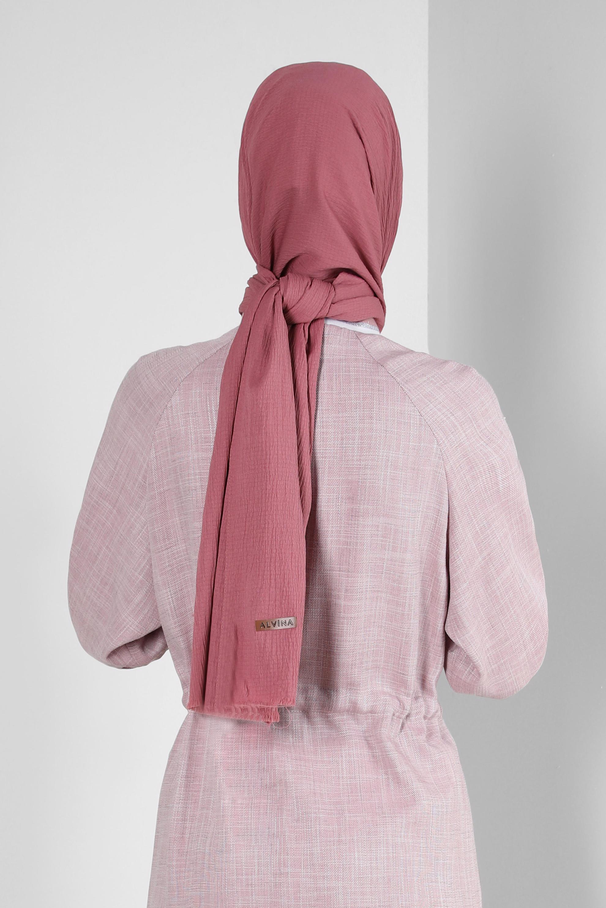 Tesettür giyim PEMBE ALVİNA DÜZ ŞAL 8236