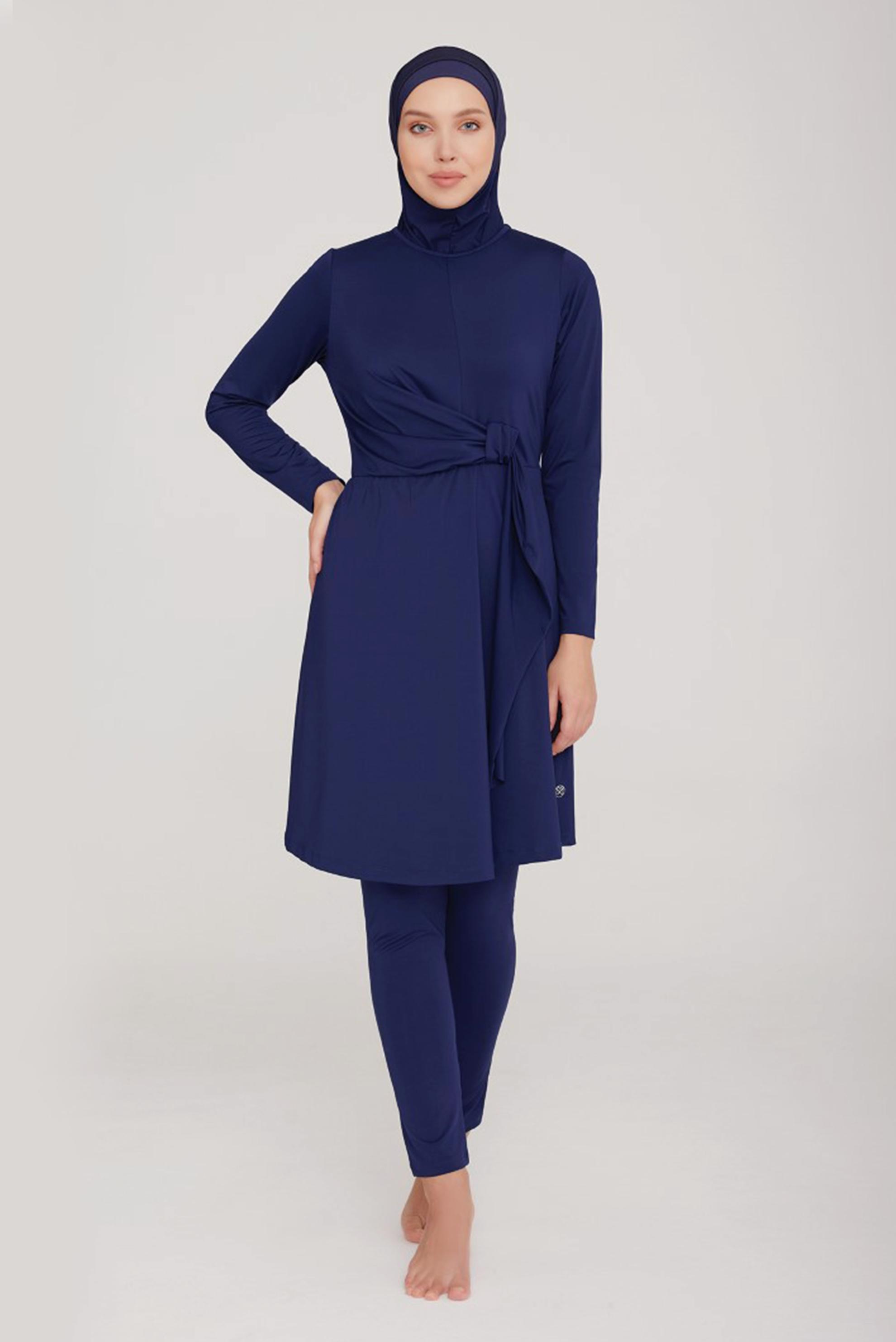 Tesettür giyim LACİVERT LİKRALI DÜZ TESETTÜR MAYO 8035