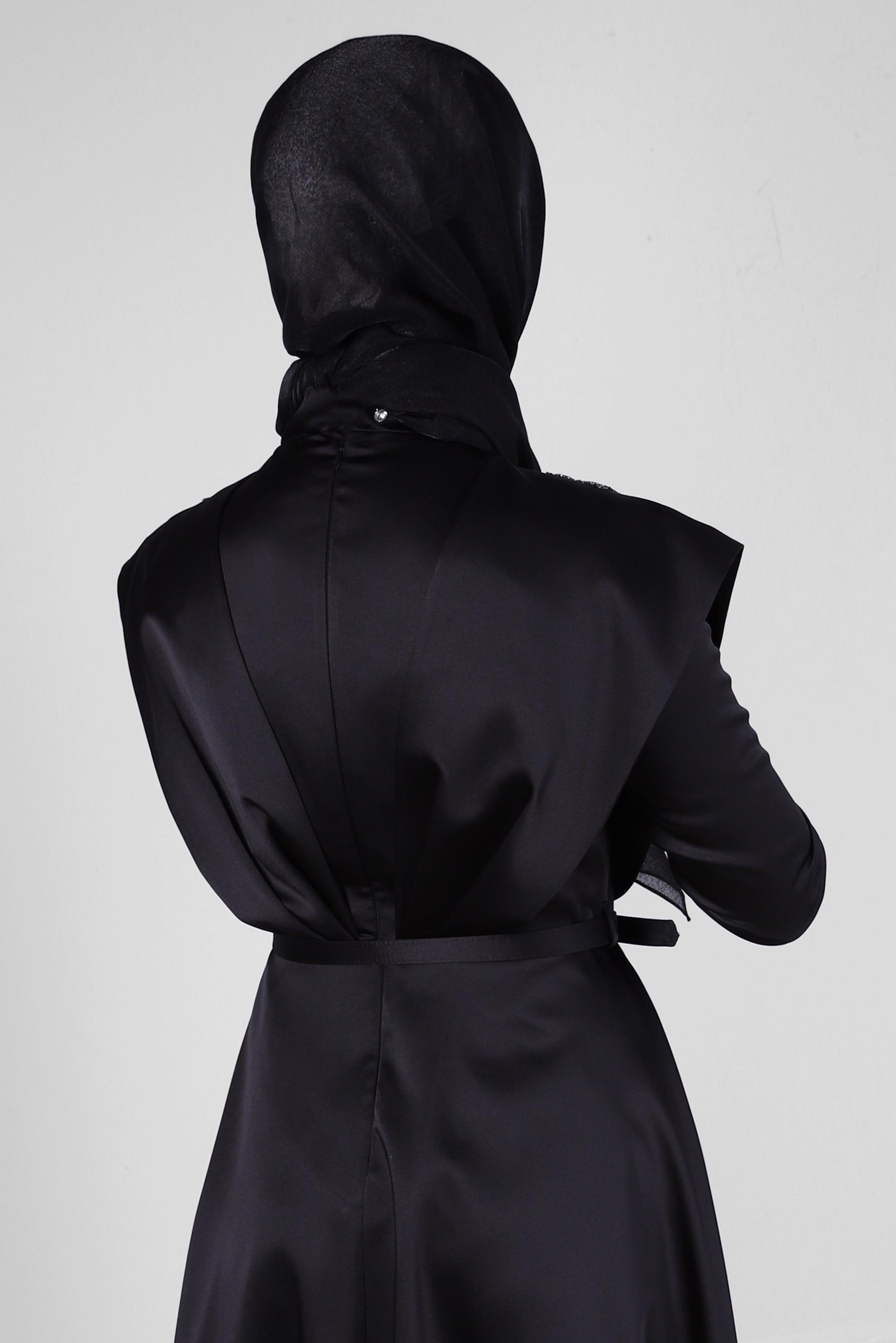 Tesettür giyim SİYAH ALVİNA SİMLİ ŞAL 8240