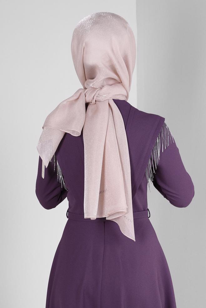 Vêtements hijab BEIGE CHÂLE À PAILLETTES ALVINA 8240 - ALVİNA