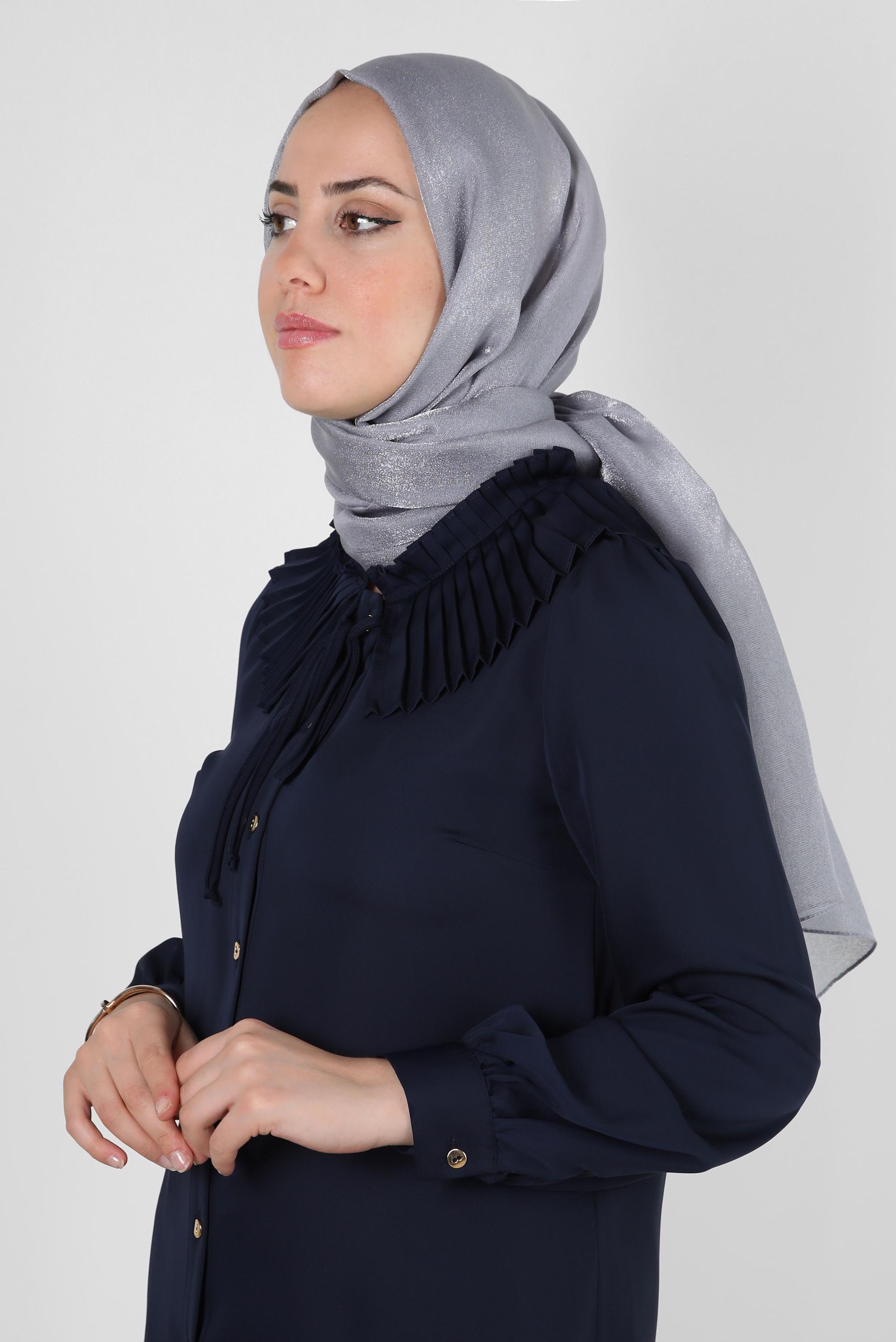 Tesettür giyim GRİ ALVİNA SİMLİ ŞAL 8240