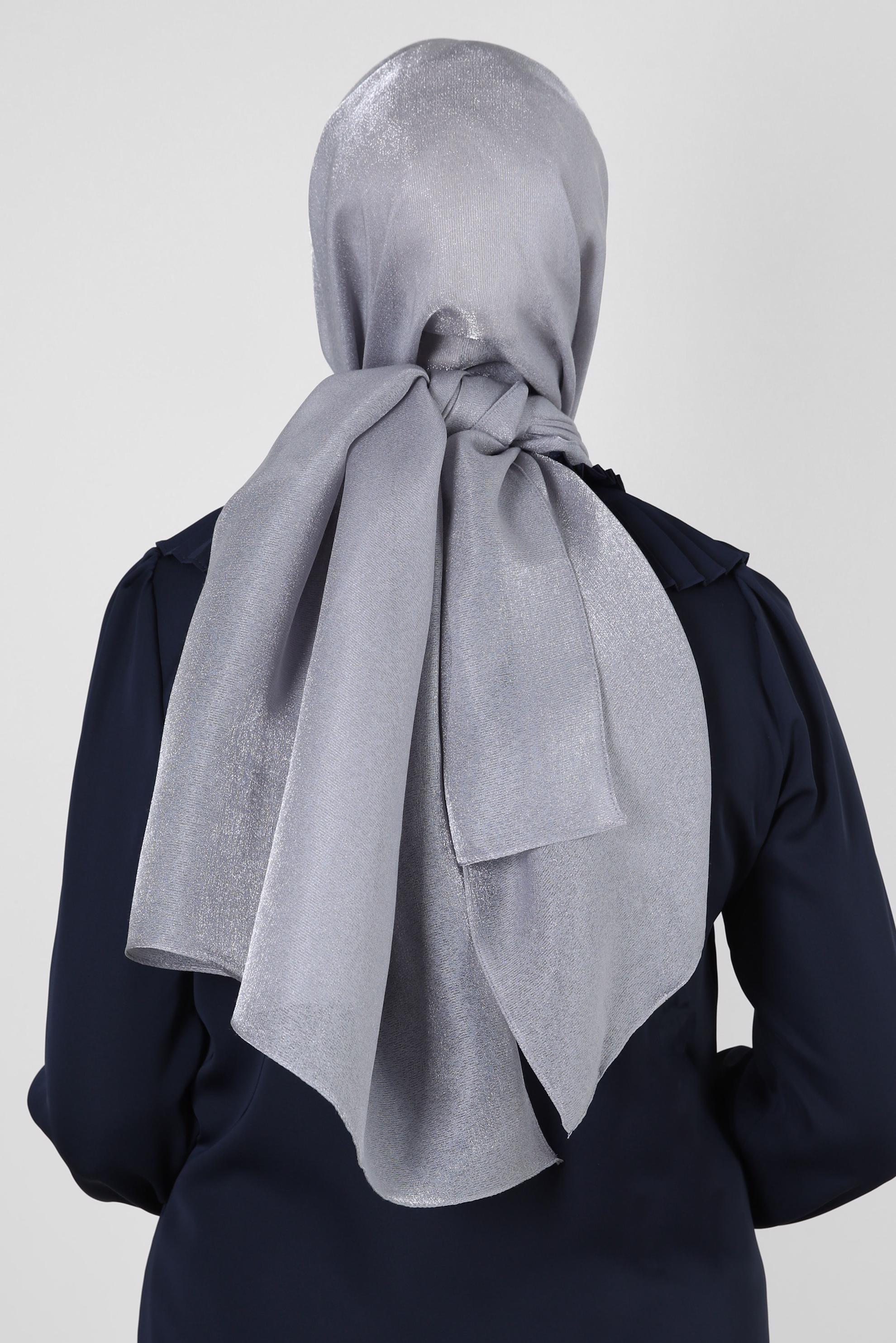 Tesettür giyim GRİ ALVİNA SİMLİ ŞAL 8240