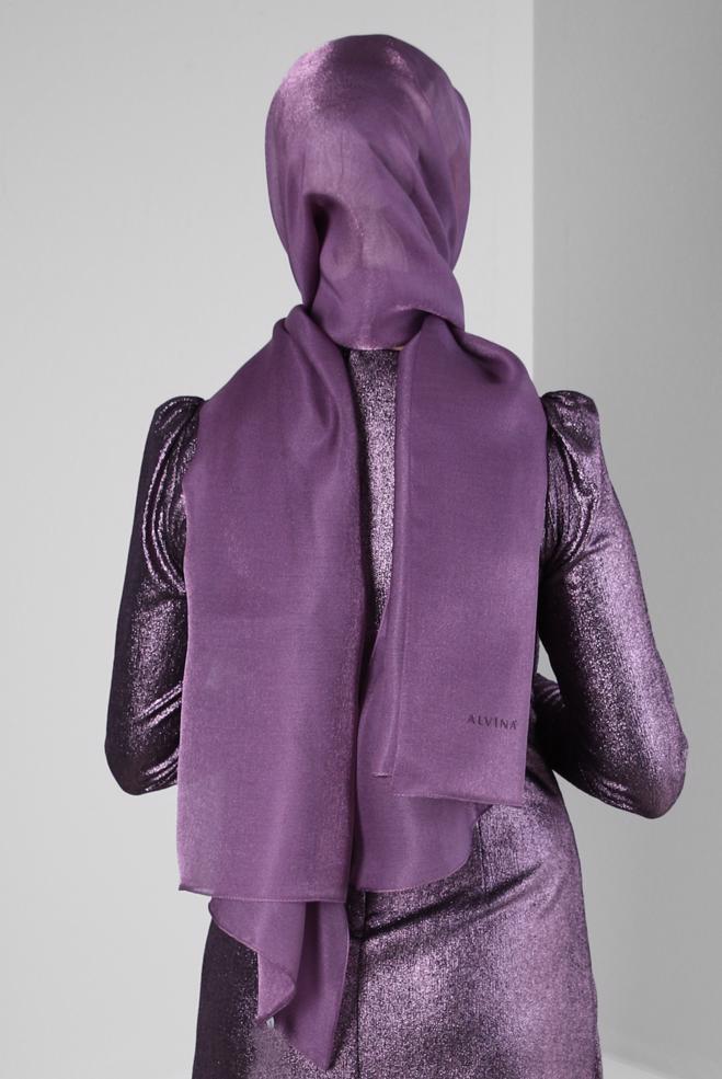 Tesettür giyim MOR ALVİNA SİMLİ ŞAL 8240 - ALVİNA