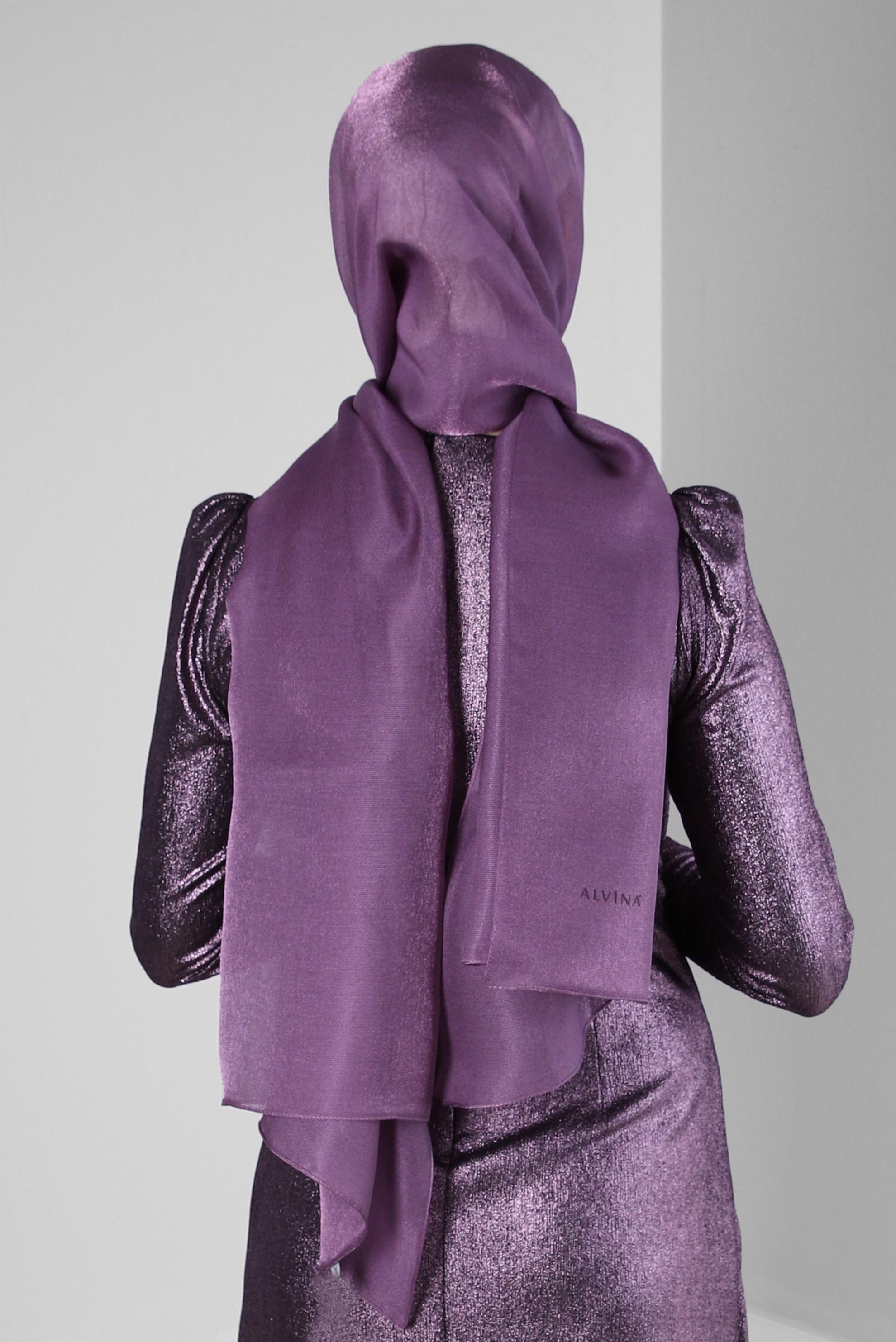Tesettür giyim MOR ALVİNA SİMLİ ŞAL 8240