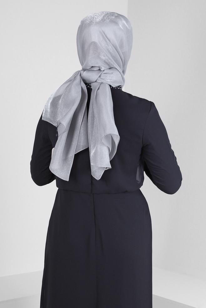 Vêtements hijab ARGENT CHÂLE À PAILLETTES ALVINA 8240 - ALVİNA