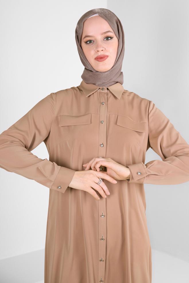 Vêtements hijab BRUN CHÂLE À PAILLETTES ALVINA 8240 - ALVİNA