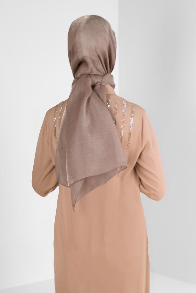 Vêtements hijab BRUN CHÂLE À PAILLETTES ALVINA 8240 - ALVİNA