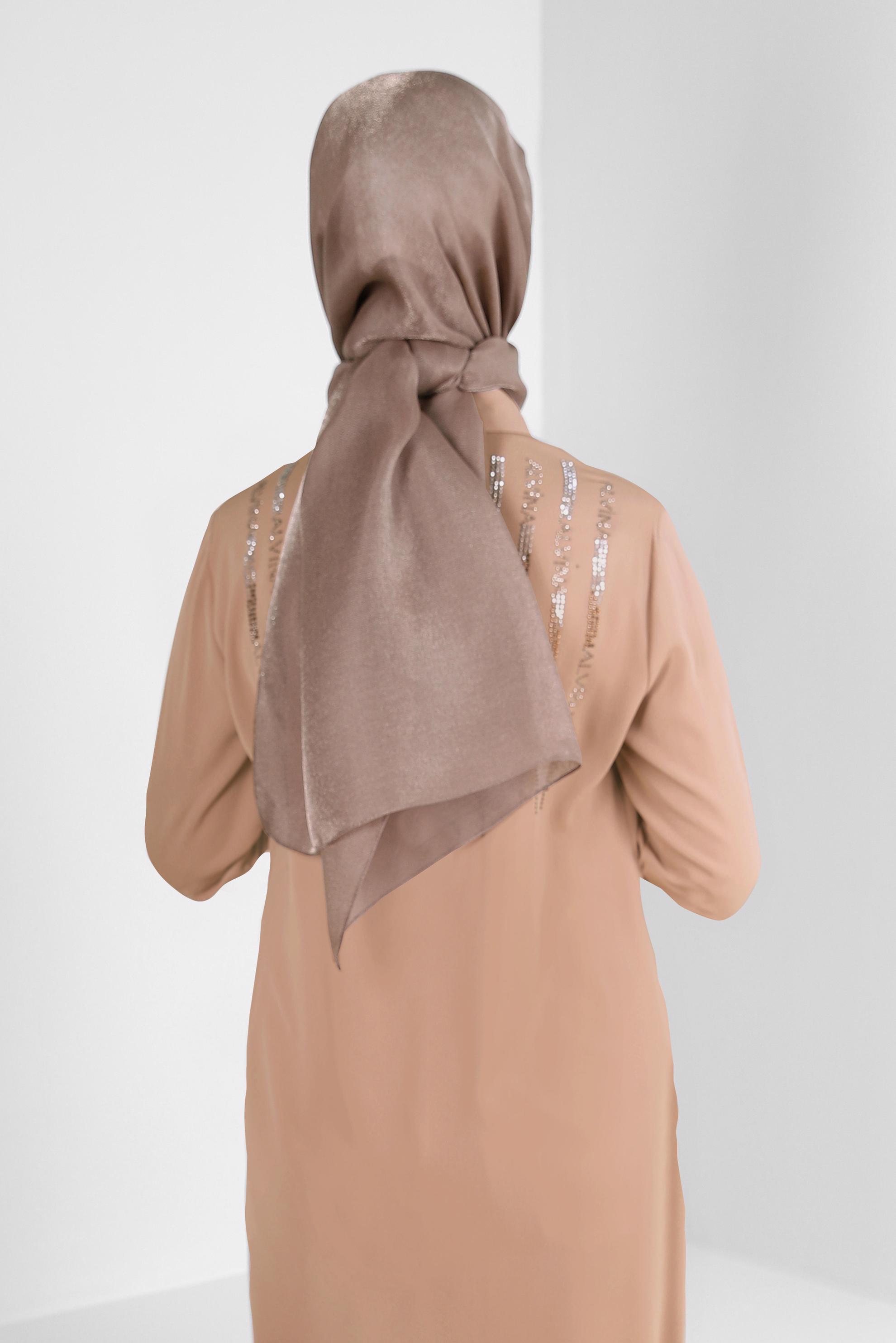 Tesettür giyim KAHVE ALVİNA SİMLİ ŞAL 8240