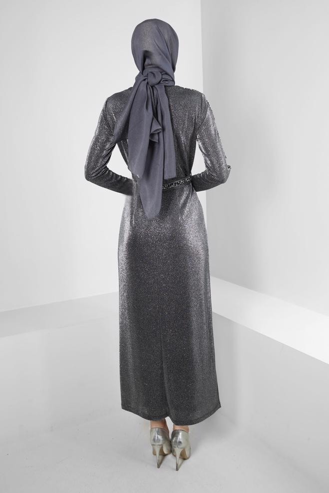 Vêtements hijab GRIS CHÂLE À PAILLETTES ALVINA 8240 - ALVİNA