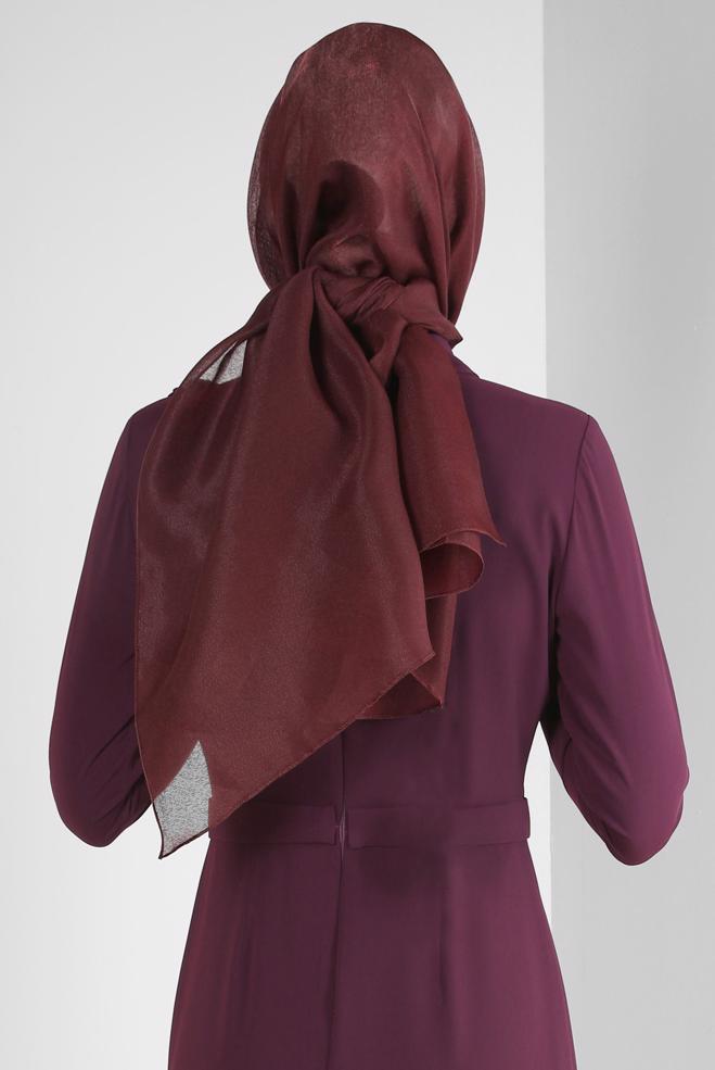 Vêtements hijab ROUGE BORDEAUX CHÂLE À PAILLETTES ALVINA 8240 - ALVİNA