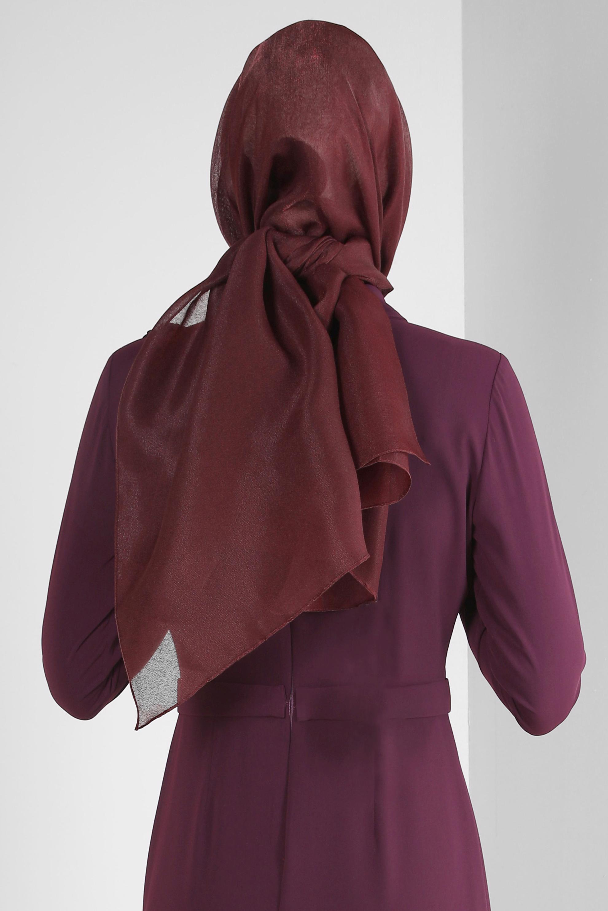 Vêtements hijab ROUGE BORDEAUX CHÂLE À PAILLETTES ALVINA 8240