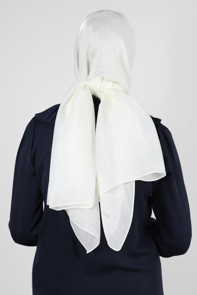 Vêtements hijab BLANC CHÂLE À PAILLETTES ALVINA 8240 - ALVİNA