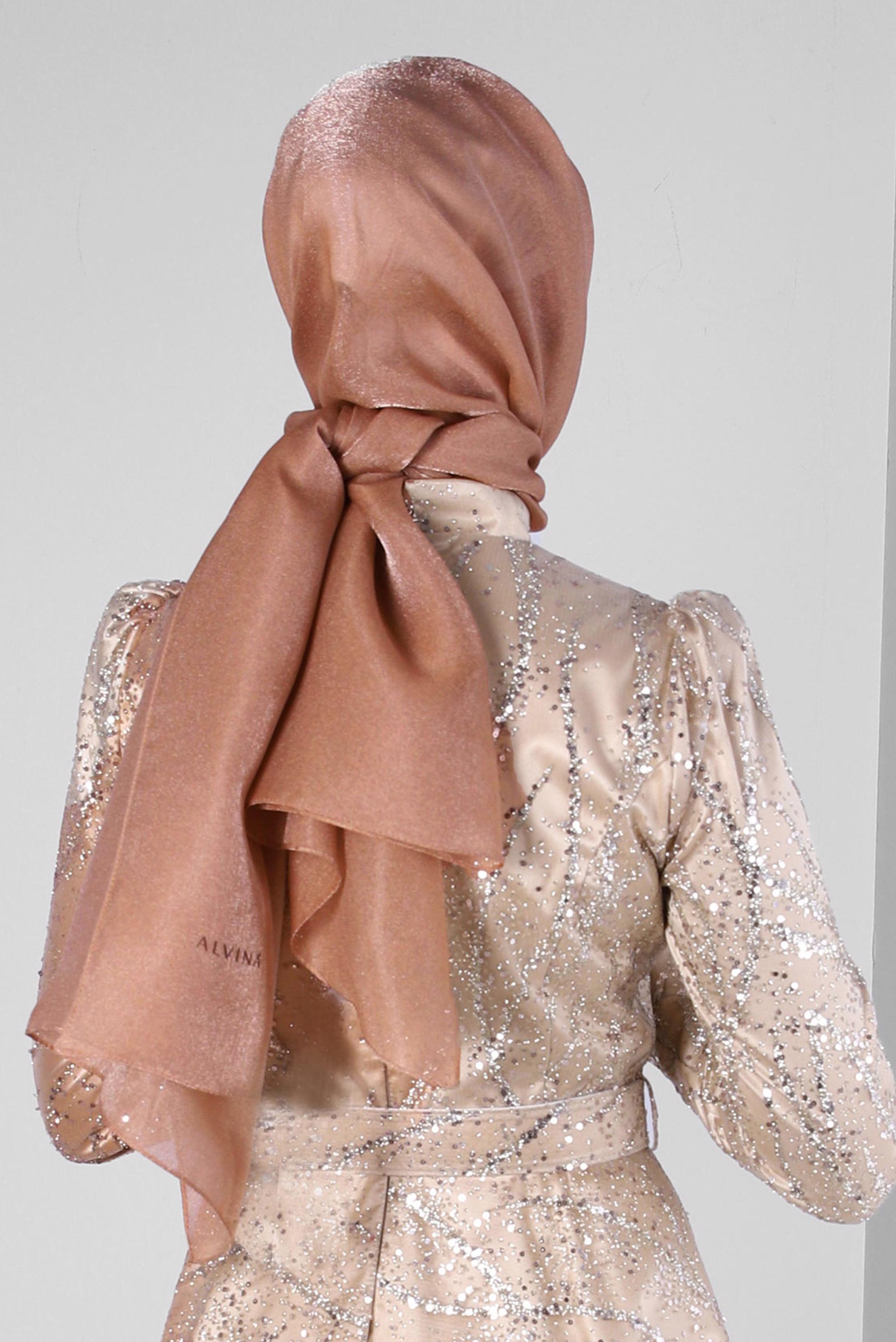 Vêtements hijab CUIVRE / BRONZE CHÂLE À PAILLETTES ALVINA 8240
