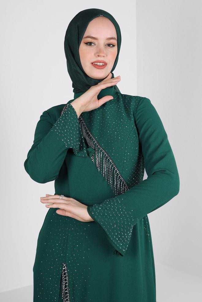 Vêtements hijab VERT CHÂLE À PAILLETTES ALVINA 8240 - ALVİNA