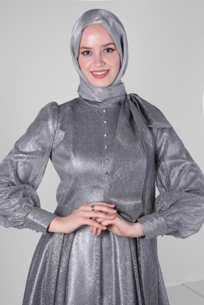 Vêtements hijab GRIS CHÂLE À PAILLETTES ALVINA 8240 - ALVİNA
