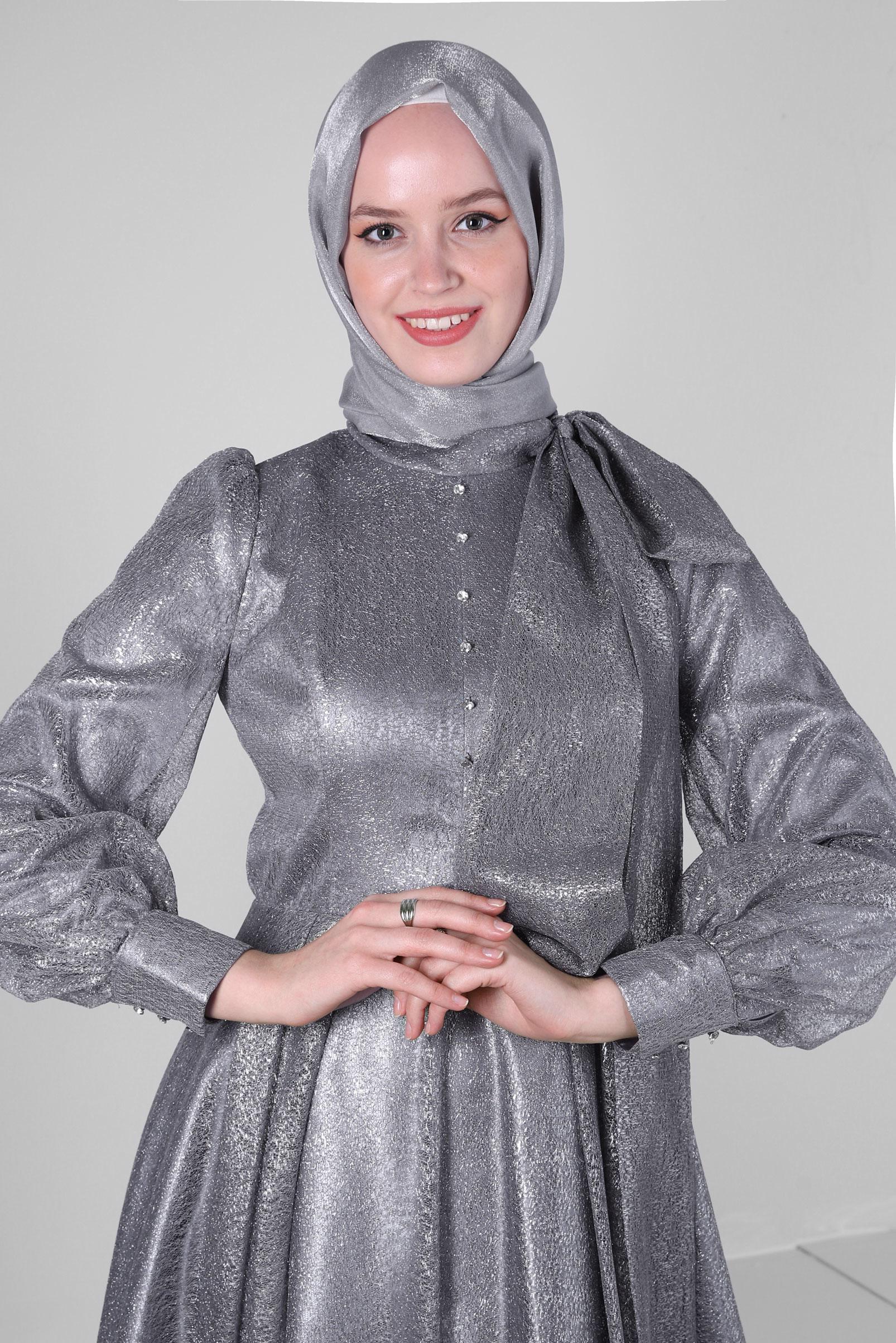 Vêtements hijab GRIS CHÂLE À PAILLETTES ALVINA 8240