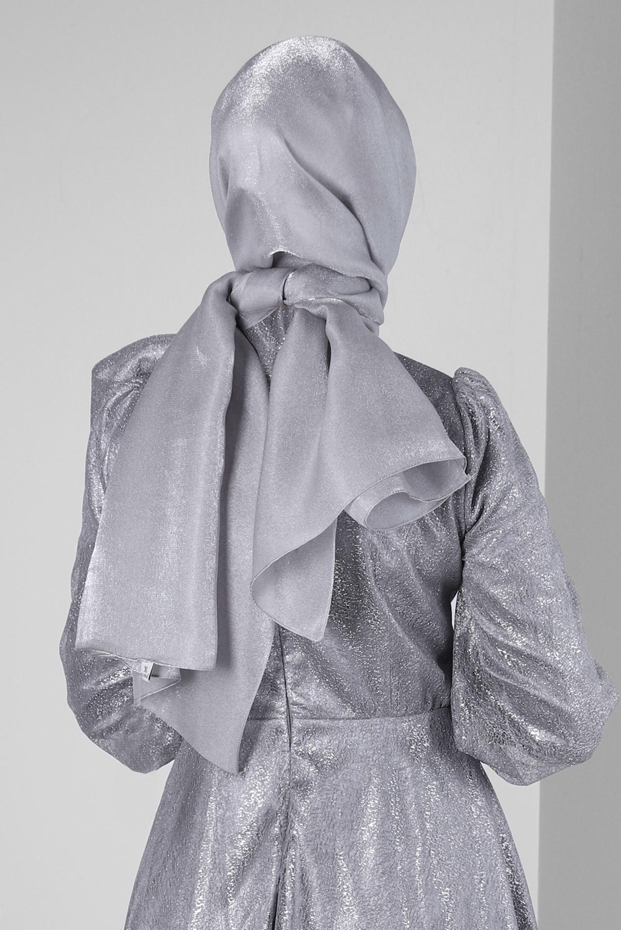 Vêtements hijab GRIS CHÂLE À PAILLETTES ALVINA 8240