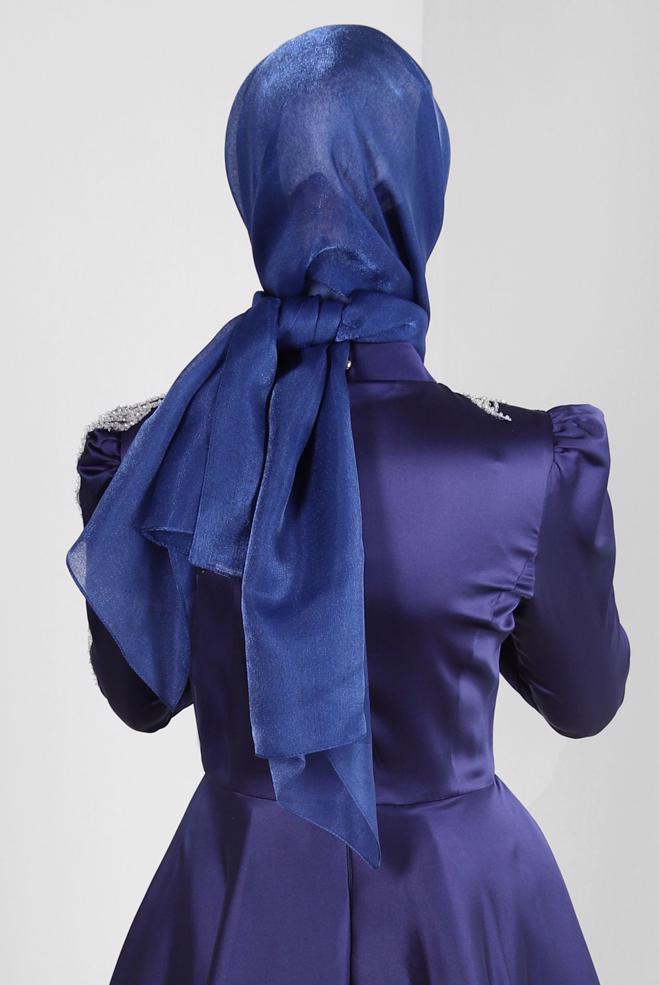 Vêtements hijab BLEU CHÂLE À PAILLETTES ALVINA 8240 - ALVİNA
